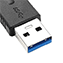 Ikona złącza USB 3.0 – wtyczka wsunięta w port, kolor czarny